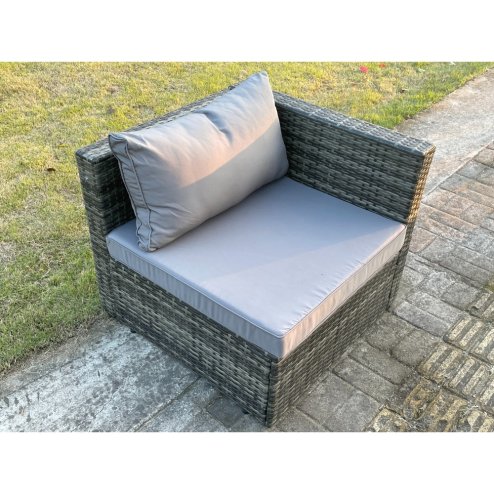 Fimous 6 Seat Modular Rattan Garden Furniture Sofa Set Corner Sofa And Armless Sofa With Coffee Table