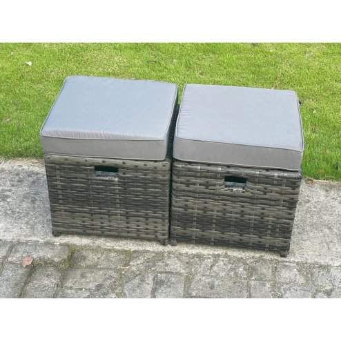 Fimous High Back Rattan Corner Sofa Set Dining Table Outdoor Furniture Dark Grey Mixed Right Option
