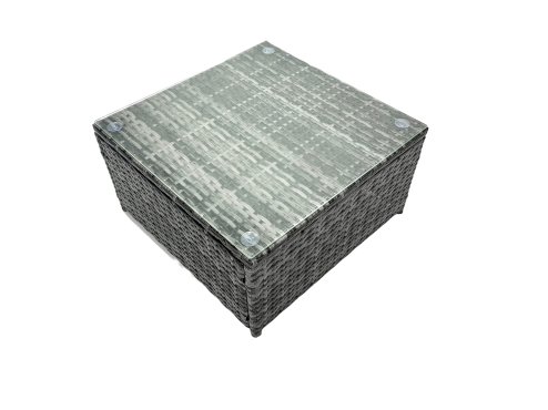 Fimous Outdoor Rattan Garden Furniture Set 8 Seater Patio Lounge Sofa Set with Square Coffee Table Side Table 2 Big Footstools Dark Grey Mixed