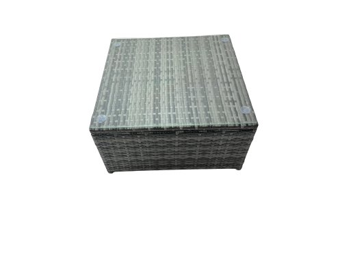 Fimous 12 Seat Poly Rattan Outdoor Patio Coffee Table Corner Sofa Set with 4 Stool 2 Chairs for Garden Backyard Dark Grey Mixed