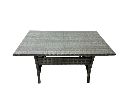 Fimous 10 Seat Rattan High Back Corner Sofa Set Patio Dining Table Set with 3 Stools Chair Dark Grey Mixed