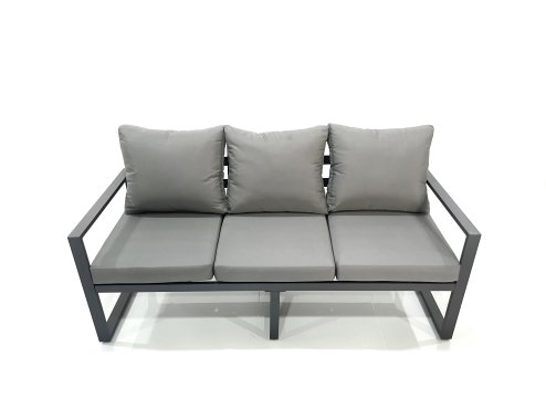 Fimous Garden Sofa Set Aluminium Furniture Rising Dining Tabe Set with 3 Chair Dark Grey