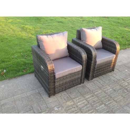 5 Seater PE Wicker Rattan Garden Furniture Loveseat Reclining Sofa Chair Table Footstool Outdoor Grey
