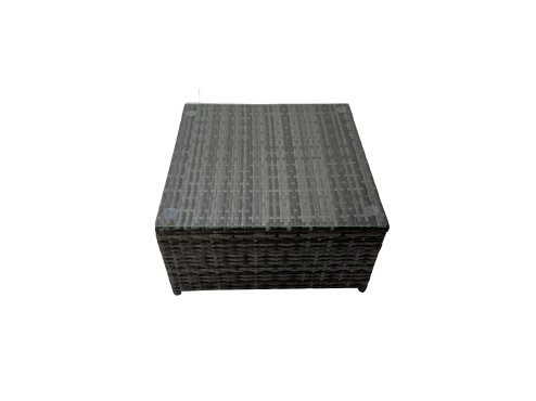 Fimous Rattan Garden Furniture Patio Furniture Sets with Corner Sofa Coffee Table 2 Big Stool Dark Grey Mixed