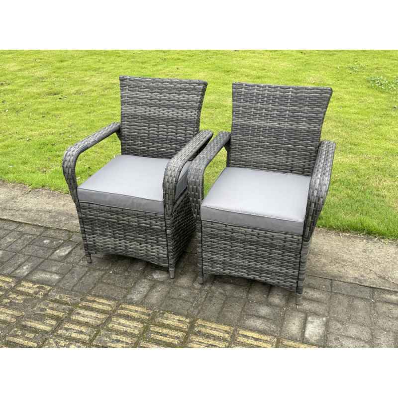 Fimous Rattan Garden Furniture Gas Fire Pit Rectangle Round Dining Table And Dining Chairs 4 Seater + Rectangular Table