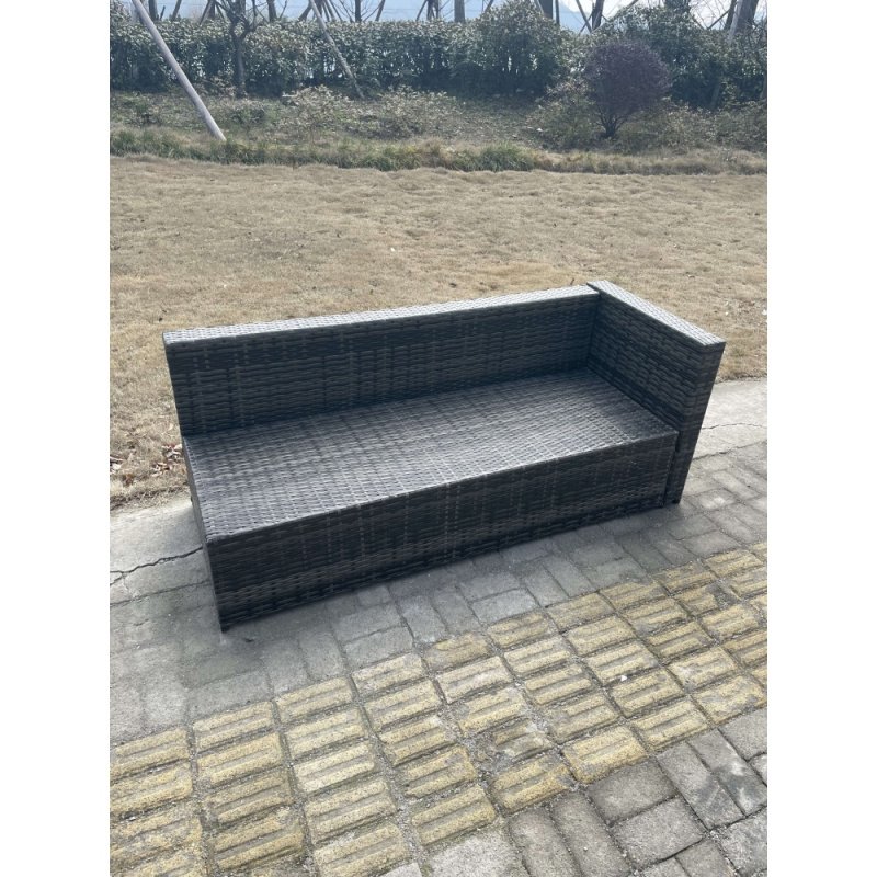 Fimous 7 Seater PE Rattan Corner Sofa Set garden Furniture Gas Firepit Dining Table Set High Side Coffee Table With Arm Chair