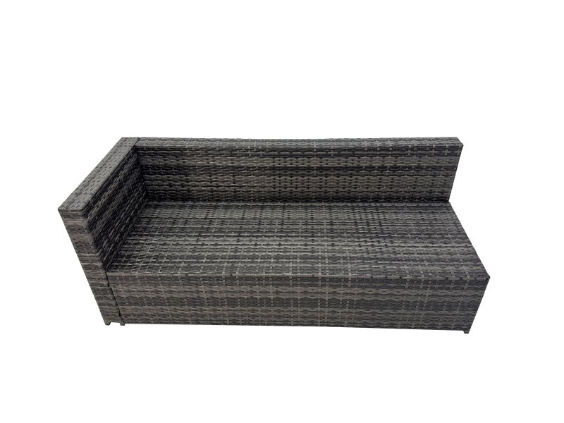 Fimous 9 Seater Rattan Height Adjustable Rising Lifting Table Corner Sofa Sets with 3 Footstools Dark Grey Mixed