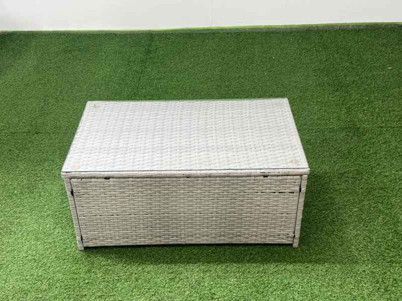Fimous 9 Seater Garden Outdoor PE Rattan Furniture Set Rattan Garden Sofa Set with Big Footstool 2 Chair Light Grey Mixed