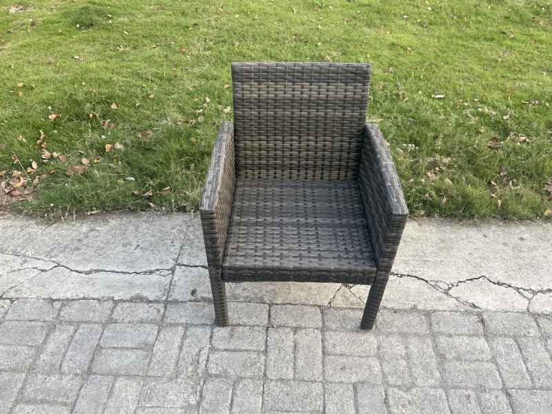 Fimous High Back Rattan Outdoor Garden Furniture Arm Chair Patio With Thick Seat Cushion
