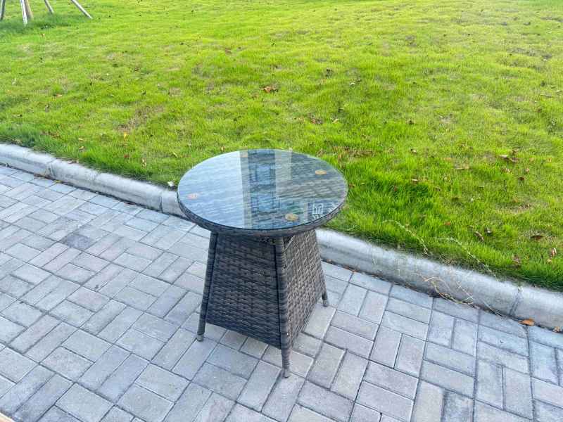 Fimous 3-Piece PE Rattan Garden Furniture 2 Seater Bistro Set for Patio Dark Grey Mixed