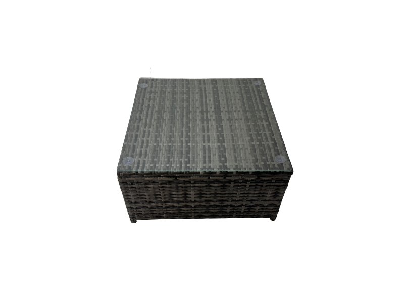 Fimous Rattan Garden Furniture Patio Furniture Sets with Corner Sofa Square Coffee Table Big Footstool Dark Grey Mixed
