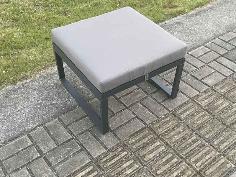 Fimous Aluminium Outdoor Garden Footstool Patio Big Stool for Balcony, Terrace,Swimming Pool Dark Grey
