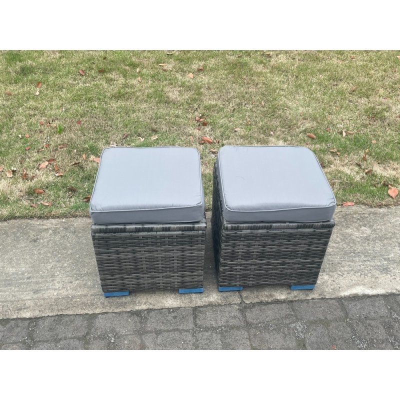 Fimous Rattan Garden Outdoor Furniture 3 PC Love Sofa Set Adjustable Rising lifting Dining Table With 3 Footstools