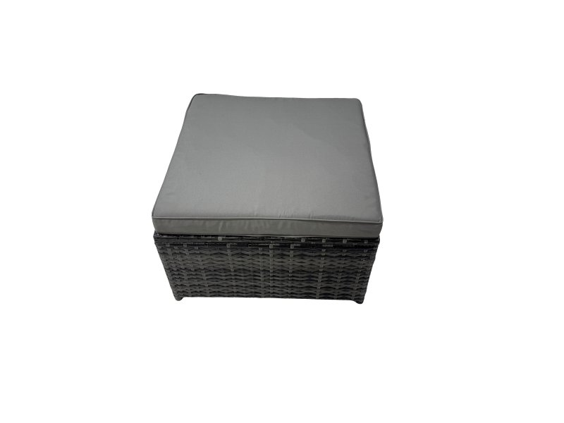 Fimous Rattan garden furniture Patio Furniture Sets with Dining Table Big Stool Dark Grey Mixed