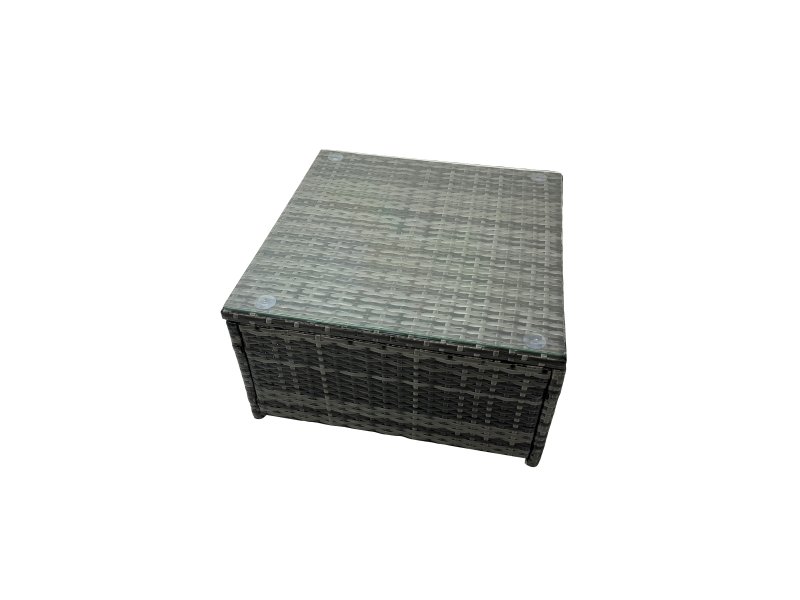 Fimous 10 Seat Poly Rattan Outdoor Patio Coffee Table Corner Sofa Set with 3 Stool Chair for Garden Backyard Dark Grey Mixed