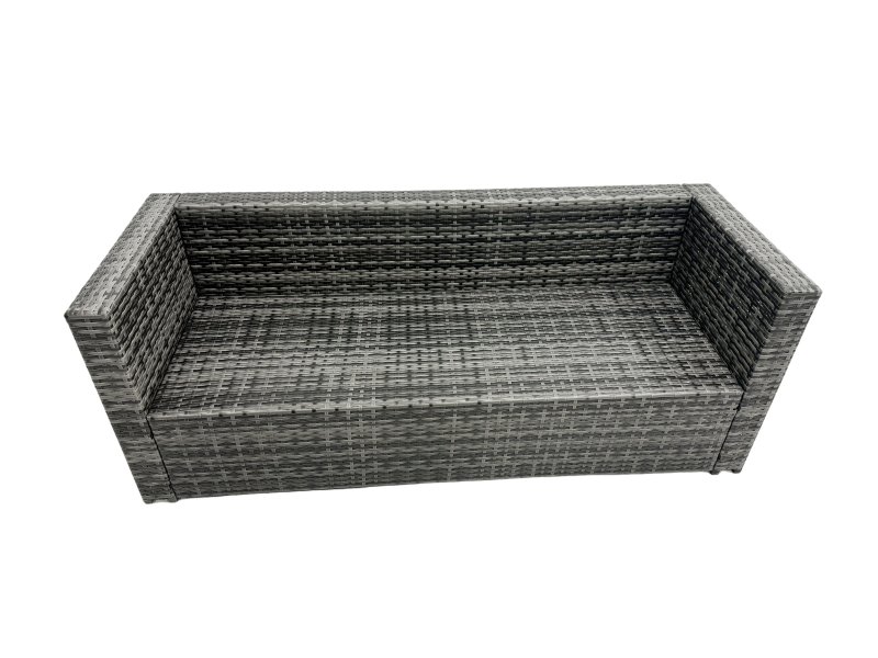 Fimous Rattan Dining Table Sofa Set with 2 Big Stool Outdoor 11 Seat Garden Furniture Set Dark Grey Mixed