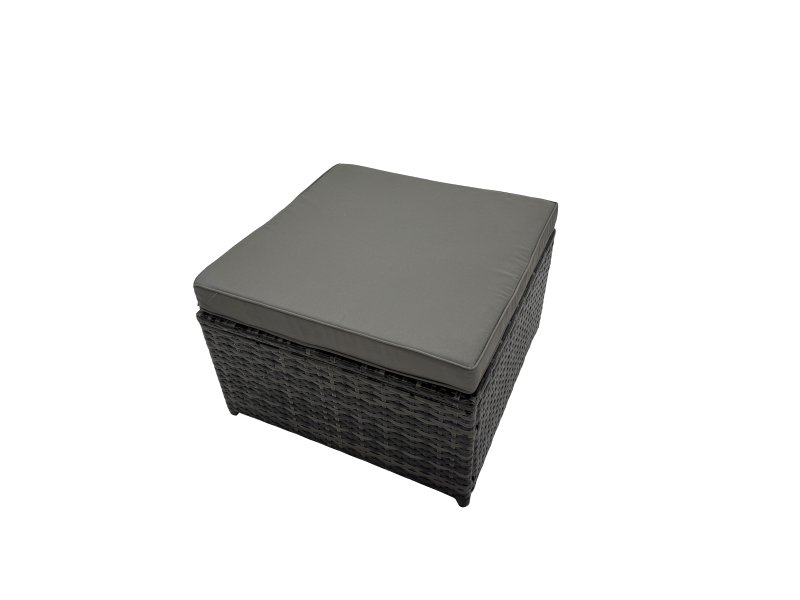 Fimous Rattan Garden Outdoor Furniture Set 3 Seater Sofa Coffee Table with 3 Footstools Dark Grey Mixed