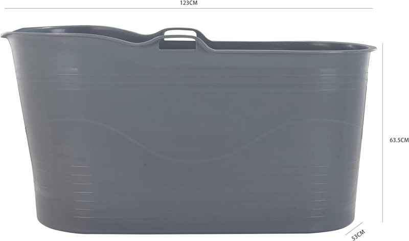 Fimous Bathtub Adults Freestanding Bath for Hot Bath and Ice Bath for Small Bathroom Grey