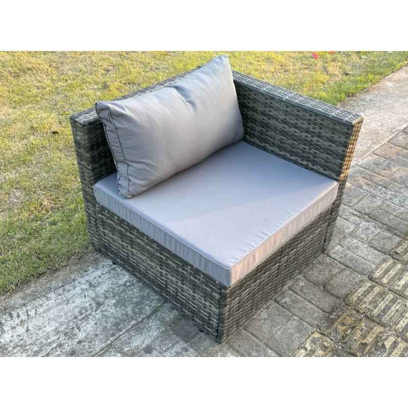 Fimous 3 PC Modular Rattan Garden Furniture Sofa Set Corner Sofa And Armless Sofa