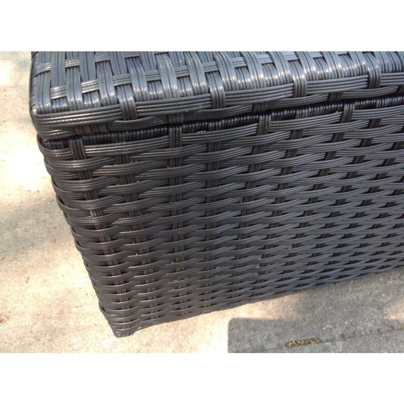 Fimous Rattan Oblong Coffee Table Outdoor Garden Furniture Patio Furniture Black