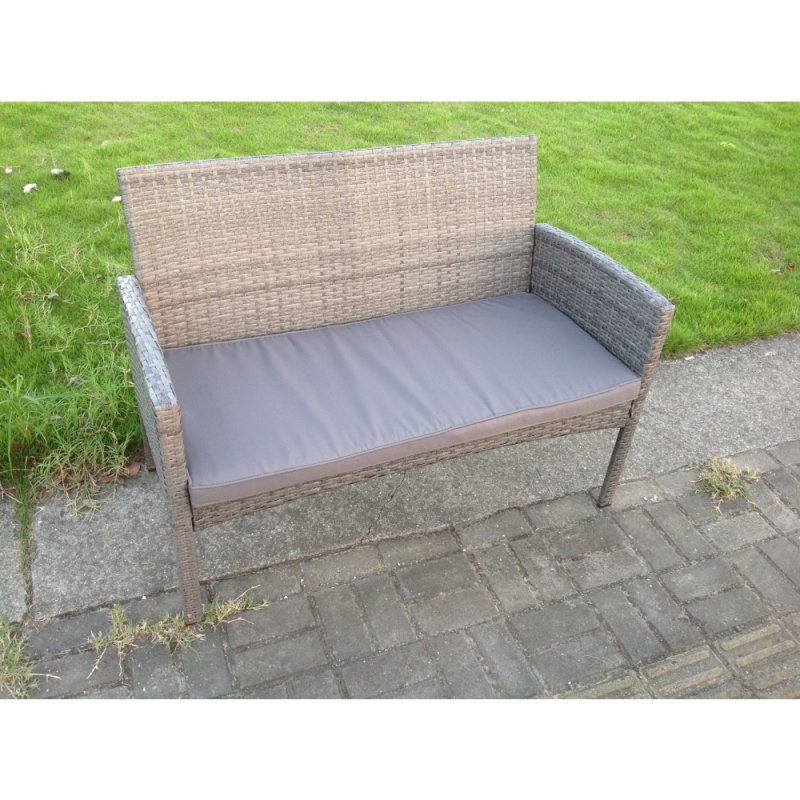 2 Seater Rattan Love Sofa Seat Double Chair Outdoor Garden Furniture With Cushion