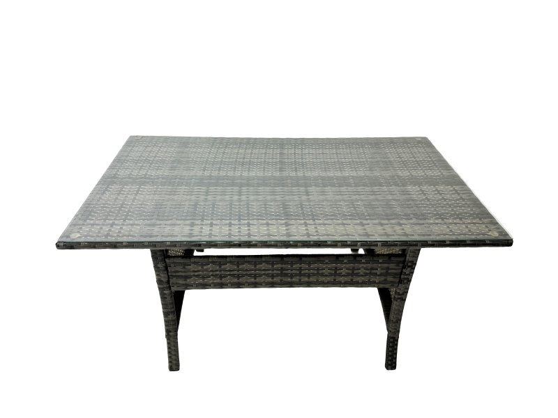 Fimous 10 Seat Rattan High Back Corner Sofa Set Patio Dining Table Set with 3 Stools Chair Dark Grey Mixed