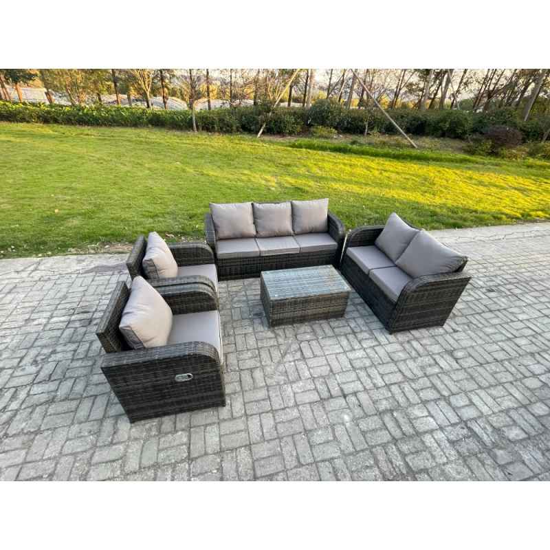 Fimous Rattan Garden Furniture Set Outdoor Patio Sofa, Table and Chairs Garden Table Ideal for Pool Side, Balcony, Outdoor and indoor Conservatory Patio Set