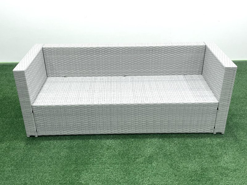 Fimous Rattan Garden Outdoor Furniture Set 6 Seater Rattan Garden Sofa Set Light Grey Mixed