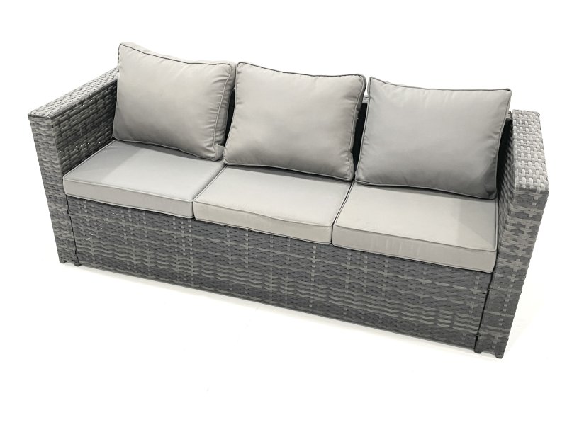 Fimous Outdoor Garden Furniture Set 9 Seater Rattan Sofa Set with Coffee Table Dark Grey Mixed