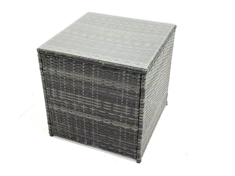 Fimous Outdoor Garden Furniture Set 10 Seater Rattan Sofa Set with Coffee Table Big Footstool 2 Side Tables Dark Grey Mixed