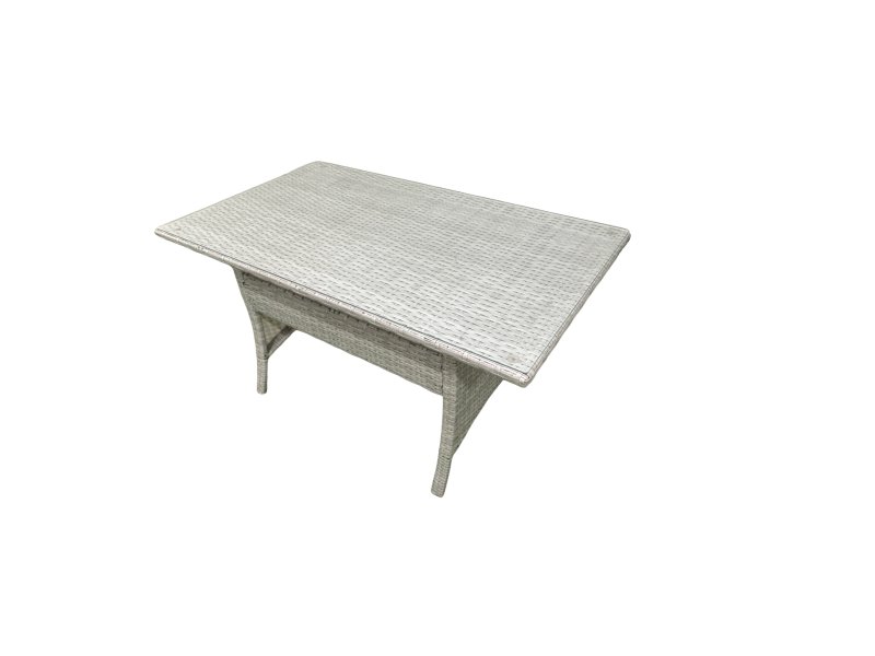 Fimous Rattan Garden Furniture Set Outdoor 10 Seater Patio Dining Sets with Glass Top Dining Table 2 Side Tables Light Grey Mixed