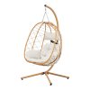Egg-Shaped Hanging Chair with Soft Cushion & Headrest