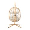 Egg-Shaped Hanging Chair with Soft Cushion & Headrest