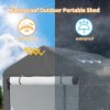 Dark Grey Galvanized Tube Storage Shed