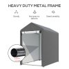Dark Grey Galvanized Tube Storage Shed