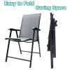 3-Piece Outdoor Tempered Glass Garden Table with Two Foldable Chairs