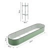 Living and Home 320cm W x 80cm D x 42cm H Oval-Shaped Galvanized Steel Raised Garden Bed, Light Green