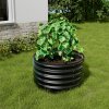 Living and Home Round Galvanized Steel Raised Garden Bed 80cm Dia x 40cm H, Anthracite