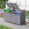 Living and Home Outdoor Spruce Wood Garbage Can Garden Storage Shed