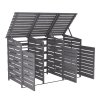 Living and Home Outdoor Spruce Wood Garbage Can Garden Storage Shed