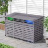 Living and Home Outdoor Spruce Wood Garbage Can Garden Storage Shed