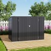 Living and Home Charcoal Black Metal Bike & Tool Shed Outdoor Storage Shed for Rubbish Bin with Lockable Double Doors, Ventilated, Gas Strut Lid