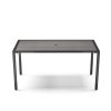 150cm Rectangular Outdoor Dining Table with Parasol Hole Grey