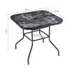 Garden Tempered Glass Marble Coffee Table Multi Size