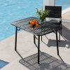 Outdoor Garden Slatted Metal Table Multi Size
