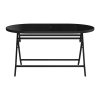140x80cm Outdoor Folding Table with Umbrella Hole
