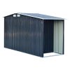 Living and Home 4x8FT Metal Garden Storage Shed with Log Storage, Anthracite