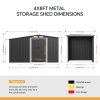 Living and Home 4x8FT Metal Garden Storage Shed with Log Storage, Anthracite