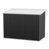 Living and Home 8 x 4 ft Garden Metal Storage Shed with Lockable Sliding Doors, Charcoal Black