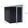 Living and Home 5 x 7FT Sliding Door Pent Roof Garden Tool Shed Outdoor Patio Storage House, Charcoal Black